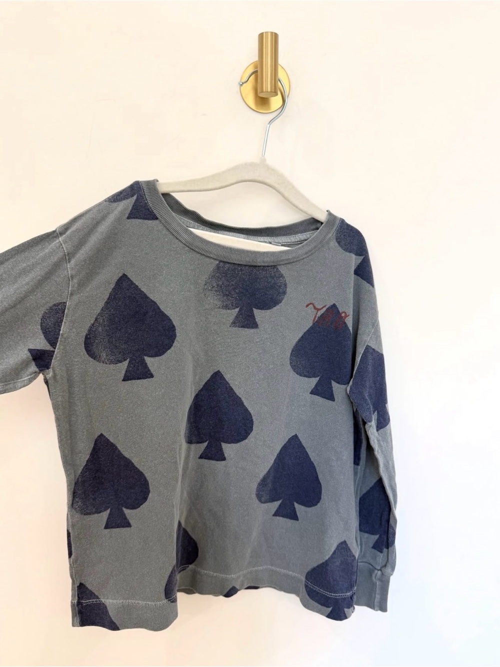 The Animals Observatory Long Sleeve Shirt with Navy Spade Print